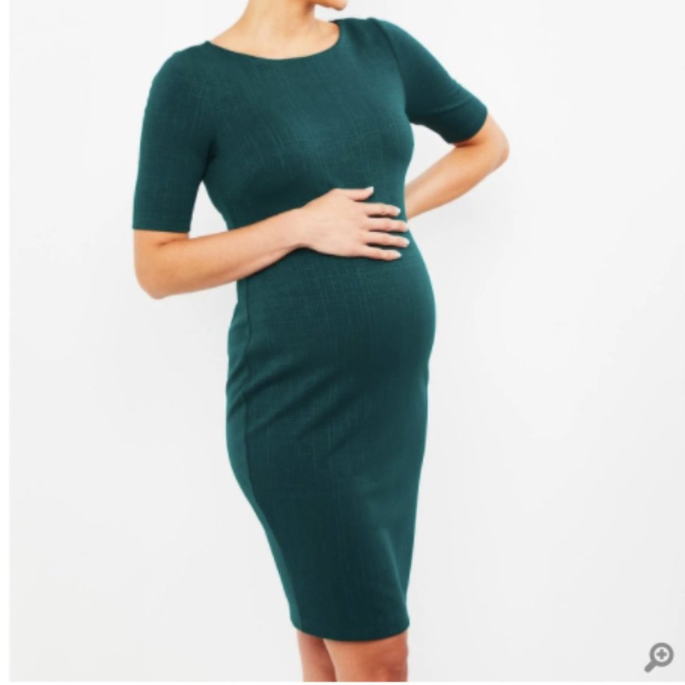 A Pea in the Pod Green Maternity Dress